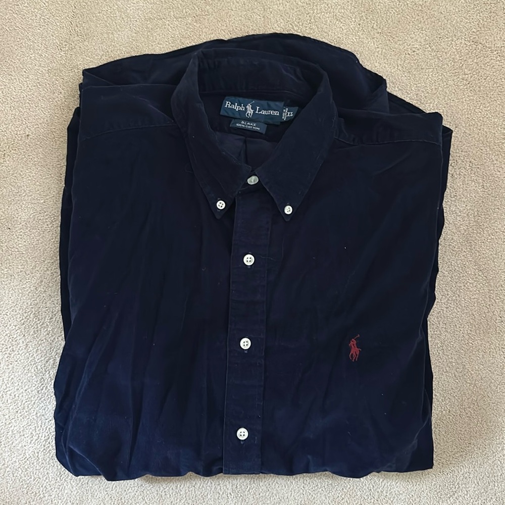 Ralph Lauren Polo Blake 100% Blue Long Sleeve Button-Down